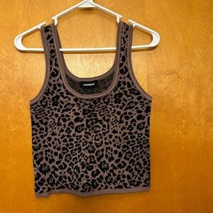 Animal print cropped tank top